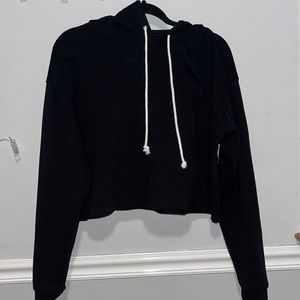 black cropped sweatshirt